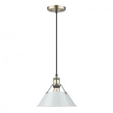  3306-M AB-DB - Orwell AB Medium Pendant - 10" in Aged Brass with Dusky Blue shade